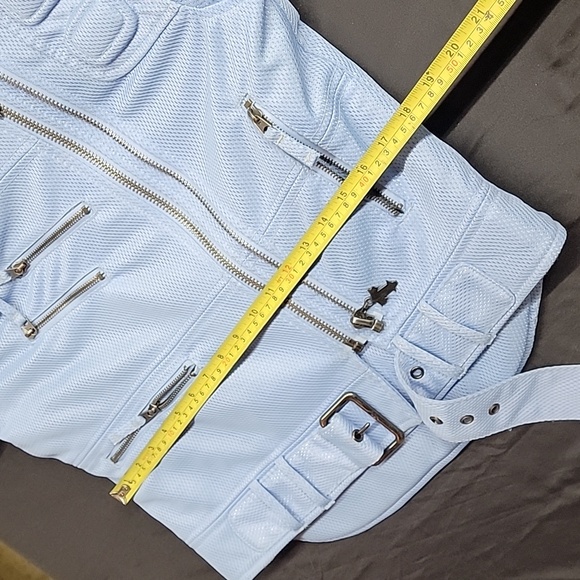 Thrill Ride Motorcycle Biker Jacket Light Blue Mesh Padded Size Medium - Picture 13 of 16